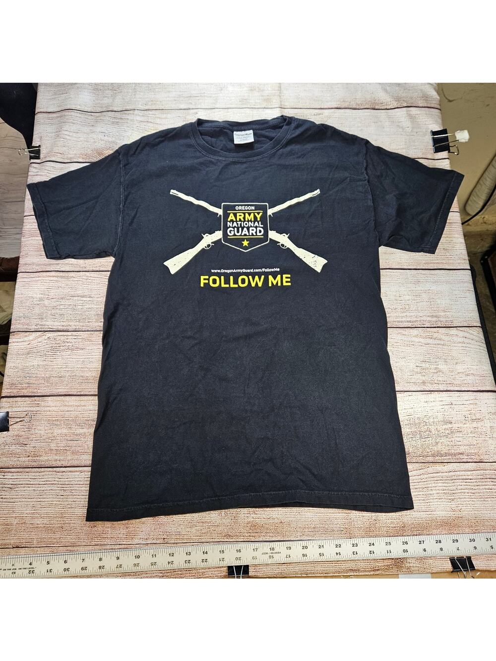 ComfortWash T-Shirt Men’s Faded Black M Oregon Army National Guard Cotton